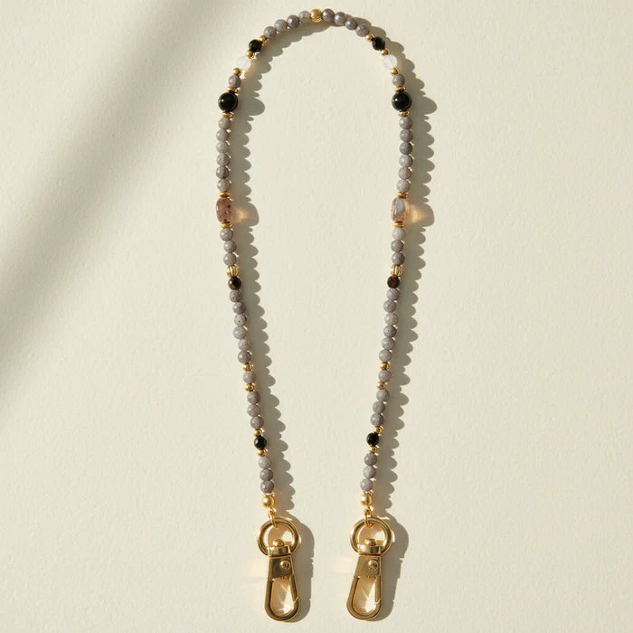 Natural Stone Phone Chain - Gray Agate