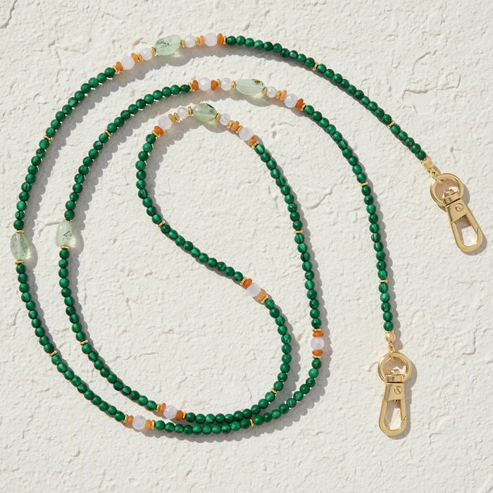 Natural Stone Phone Chain - Green Agate