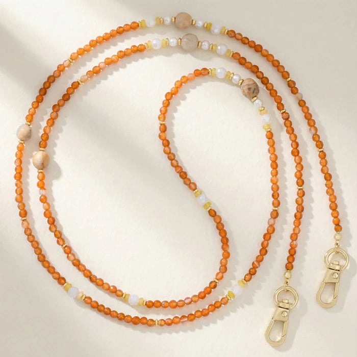 Natural Stone Phone Chain - Sunstone