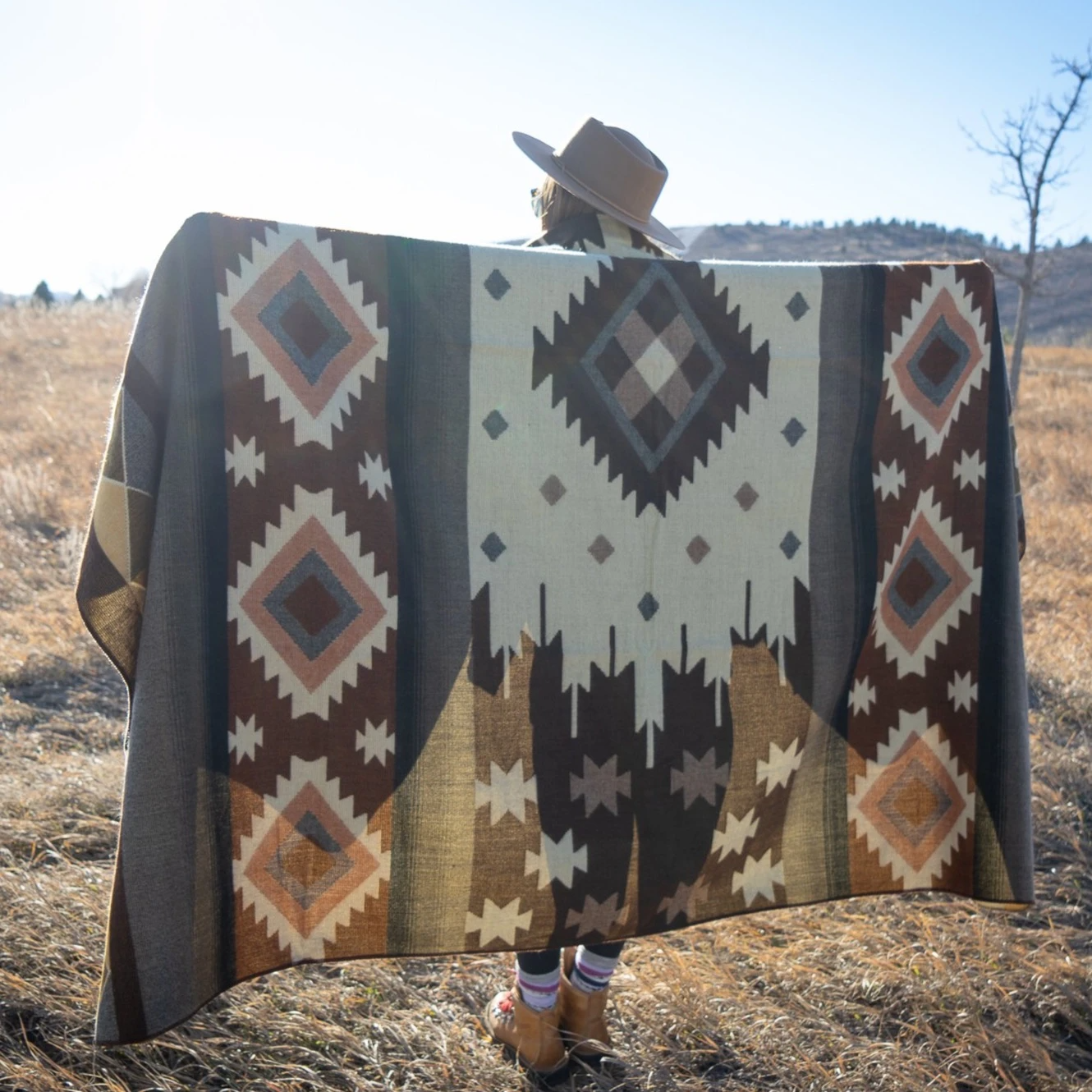 Southwest Alpaca Queen/Throw Blanket – Mojave Reversible