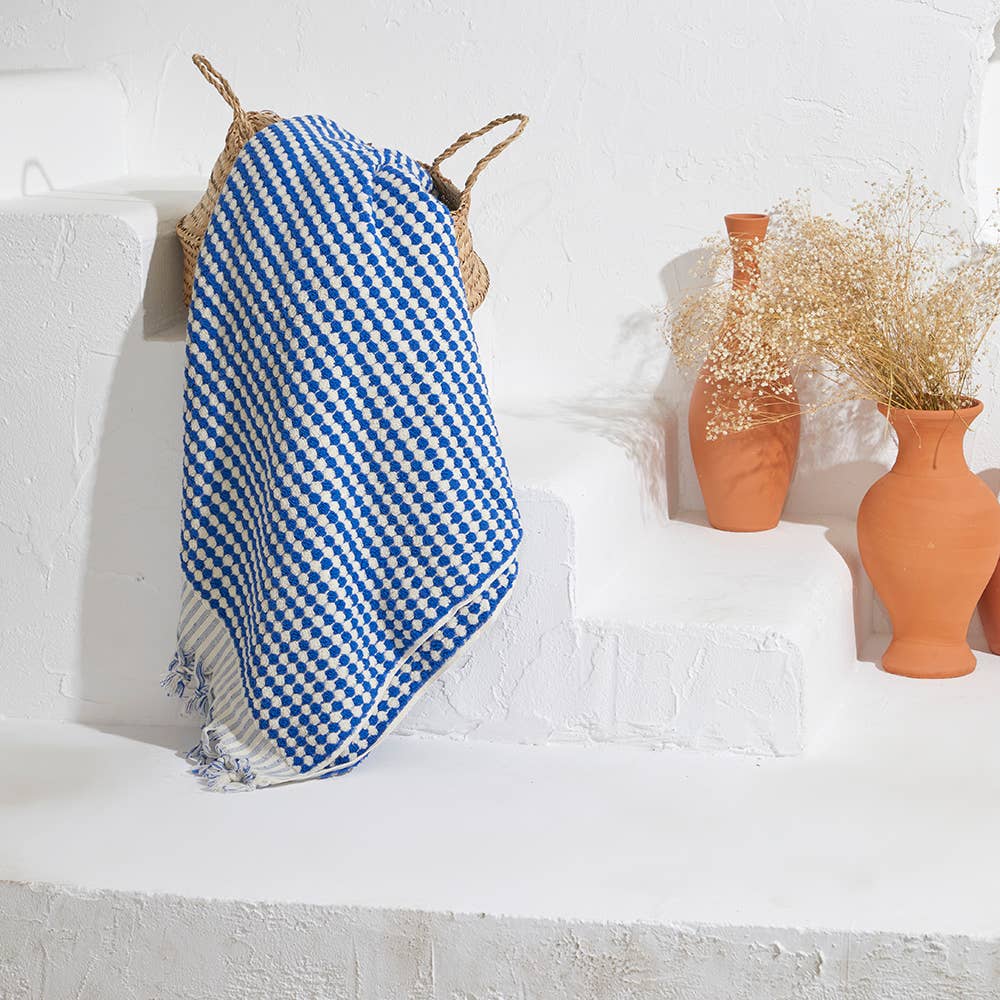 Pompom Bubble Turkish Bath & Beach Towel