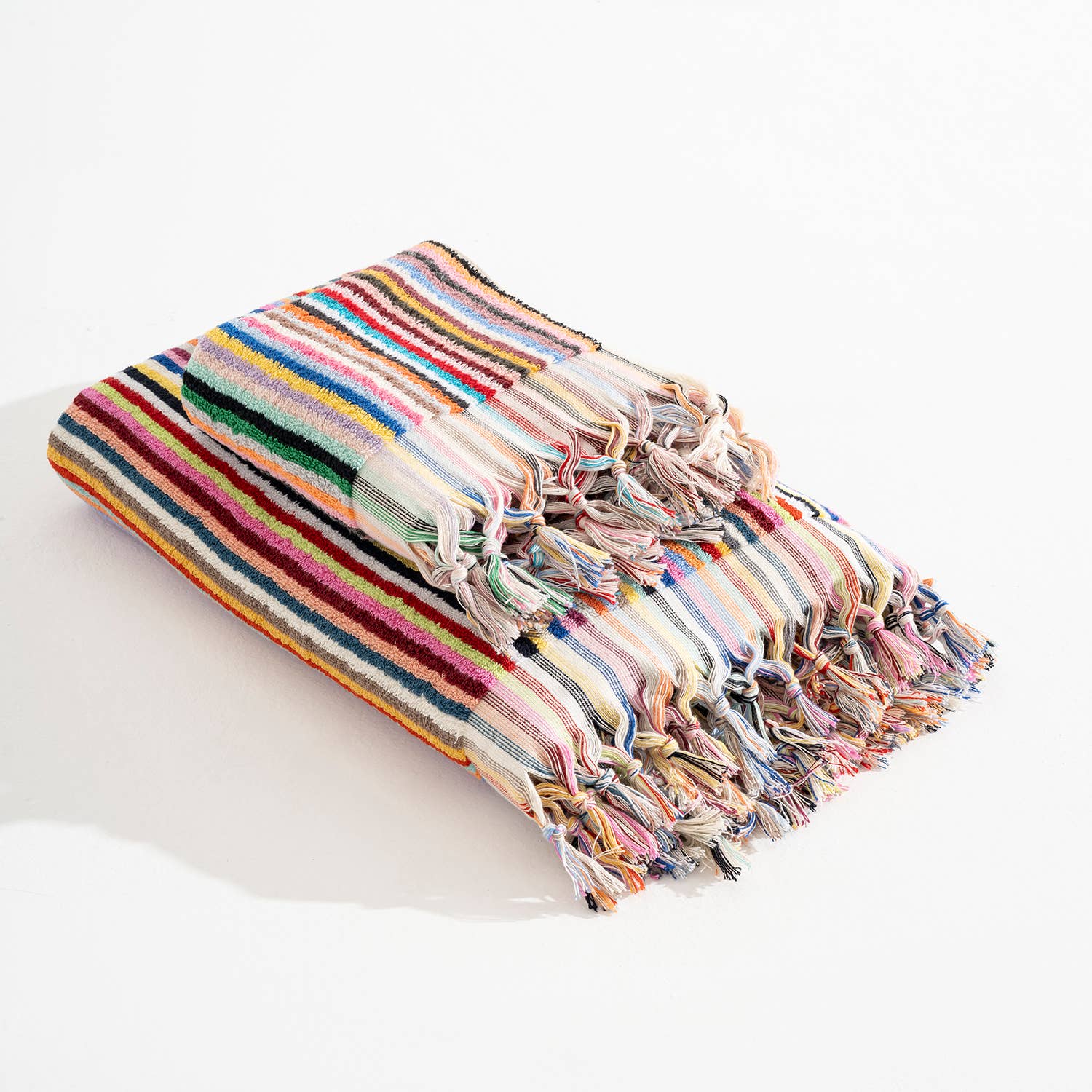 Stripe Bubble Handloomed Turkish Hand Towels 17x38" Bohemian