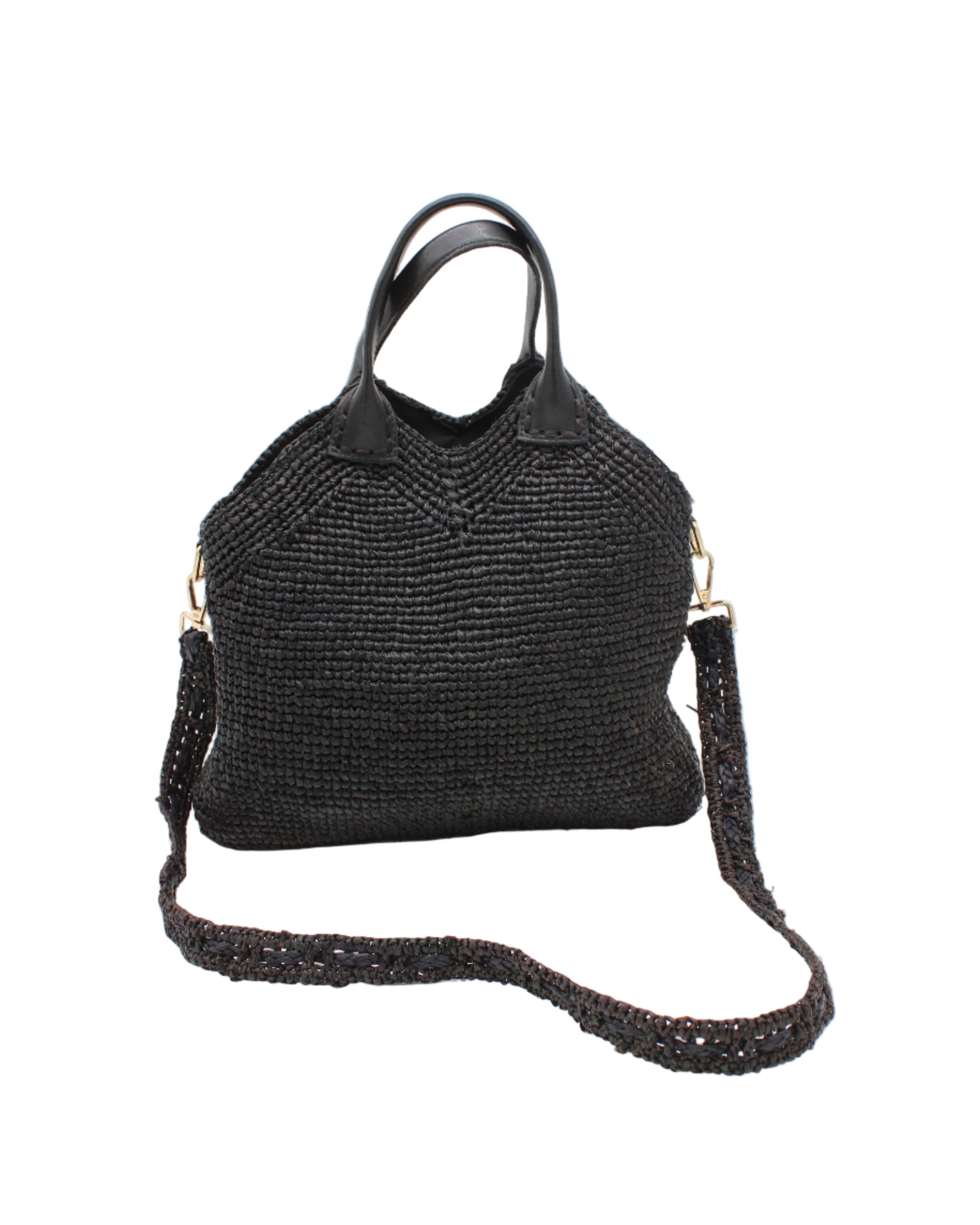 Victoria Crochet Straw Handbag Convertible Crossbody Bag