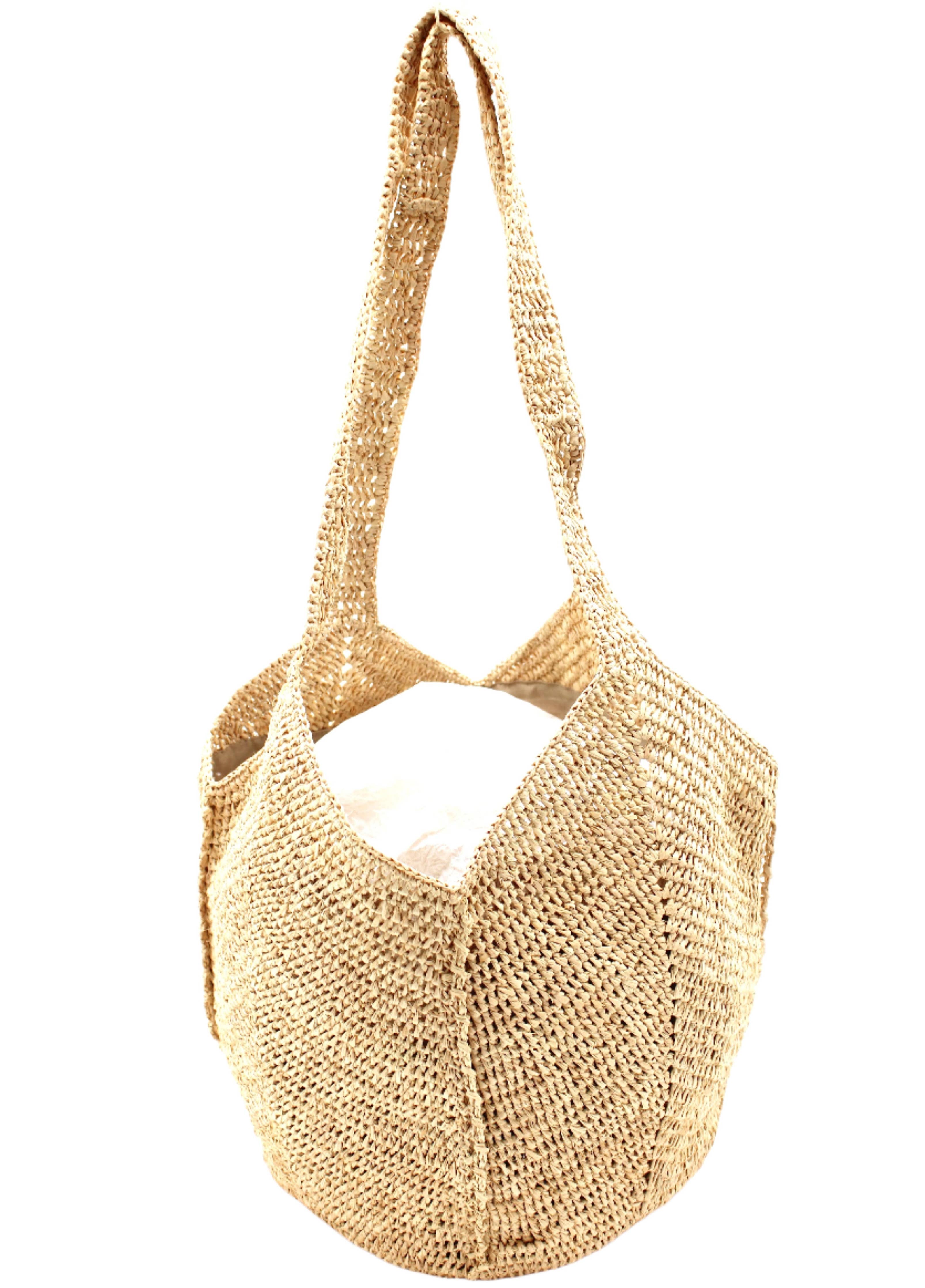 Sea See Crochet Straw Shoulder Bag