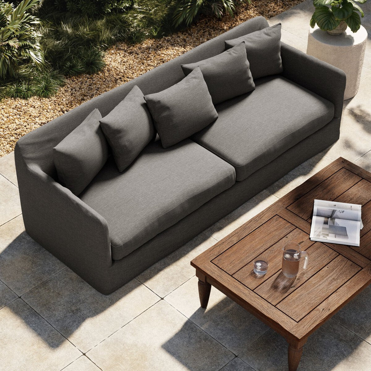 David Outdoor Slipcovered Sofa