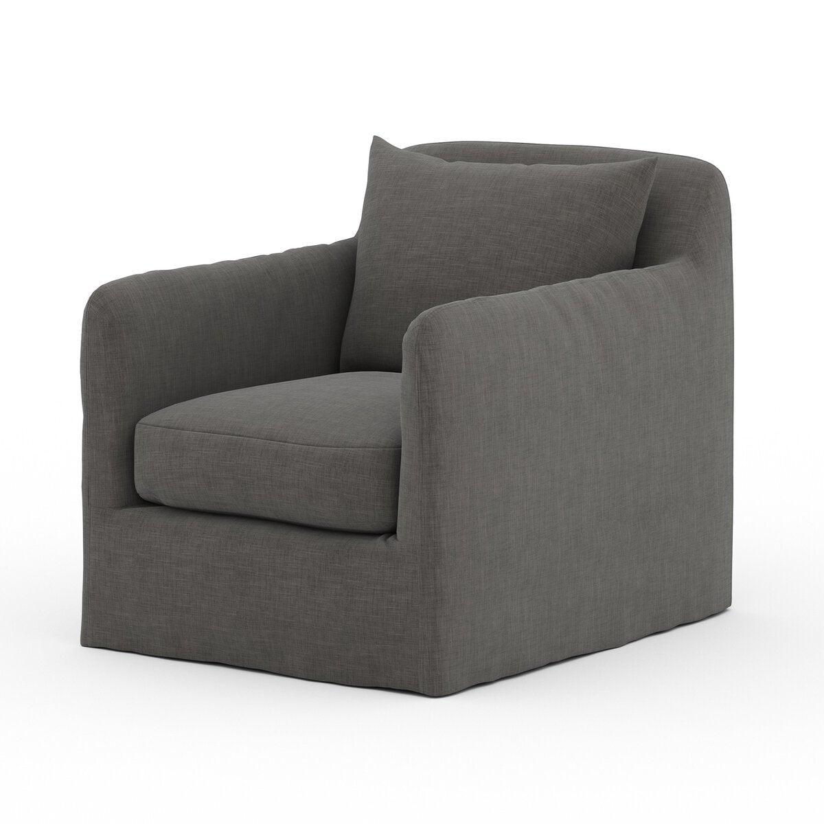 David Outdoor Slipcovered Swivel Chair