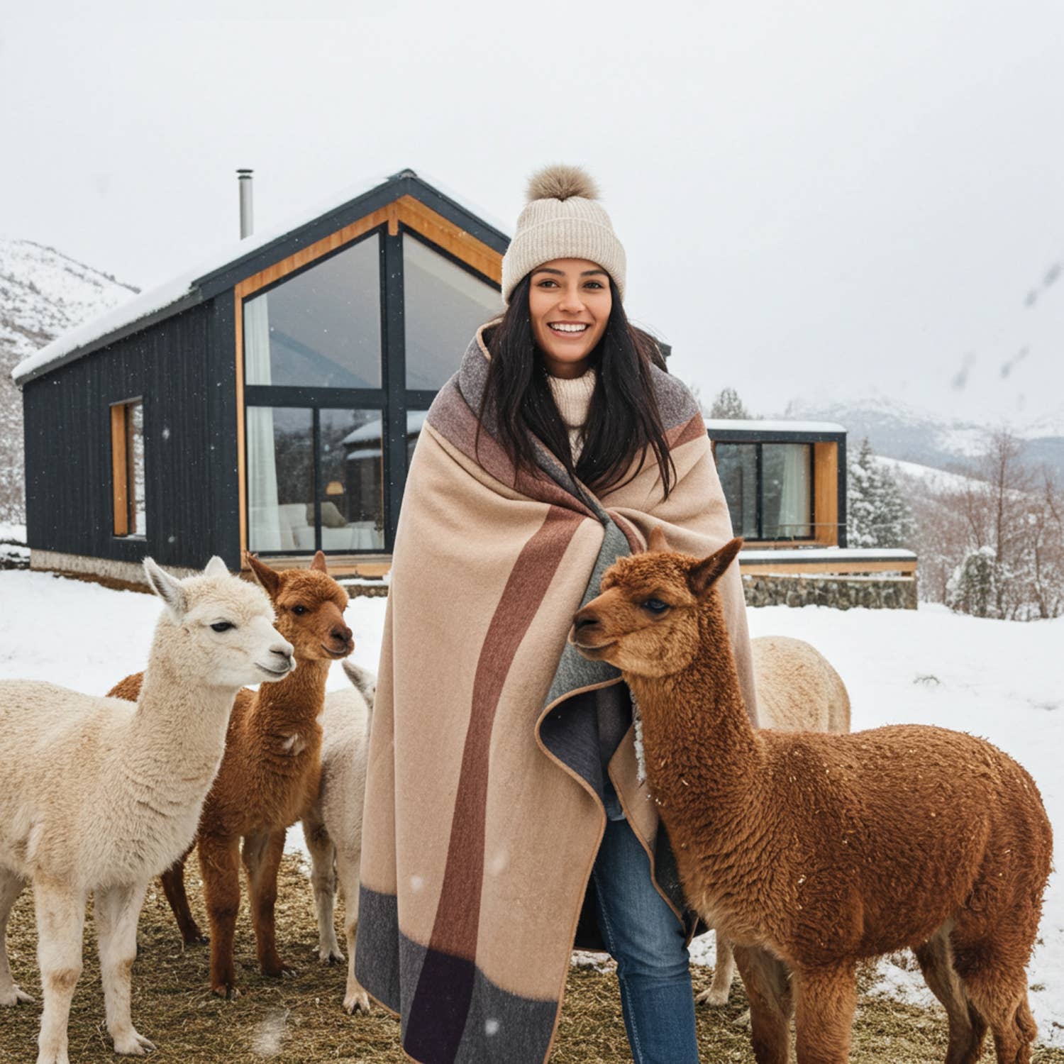 Alpaca Throw Blanket - Mojave