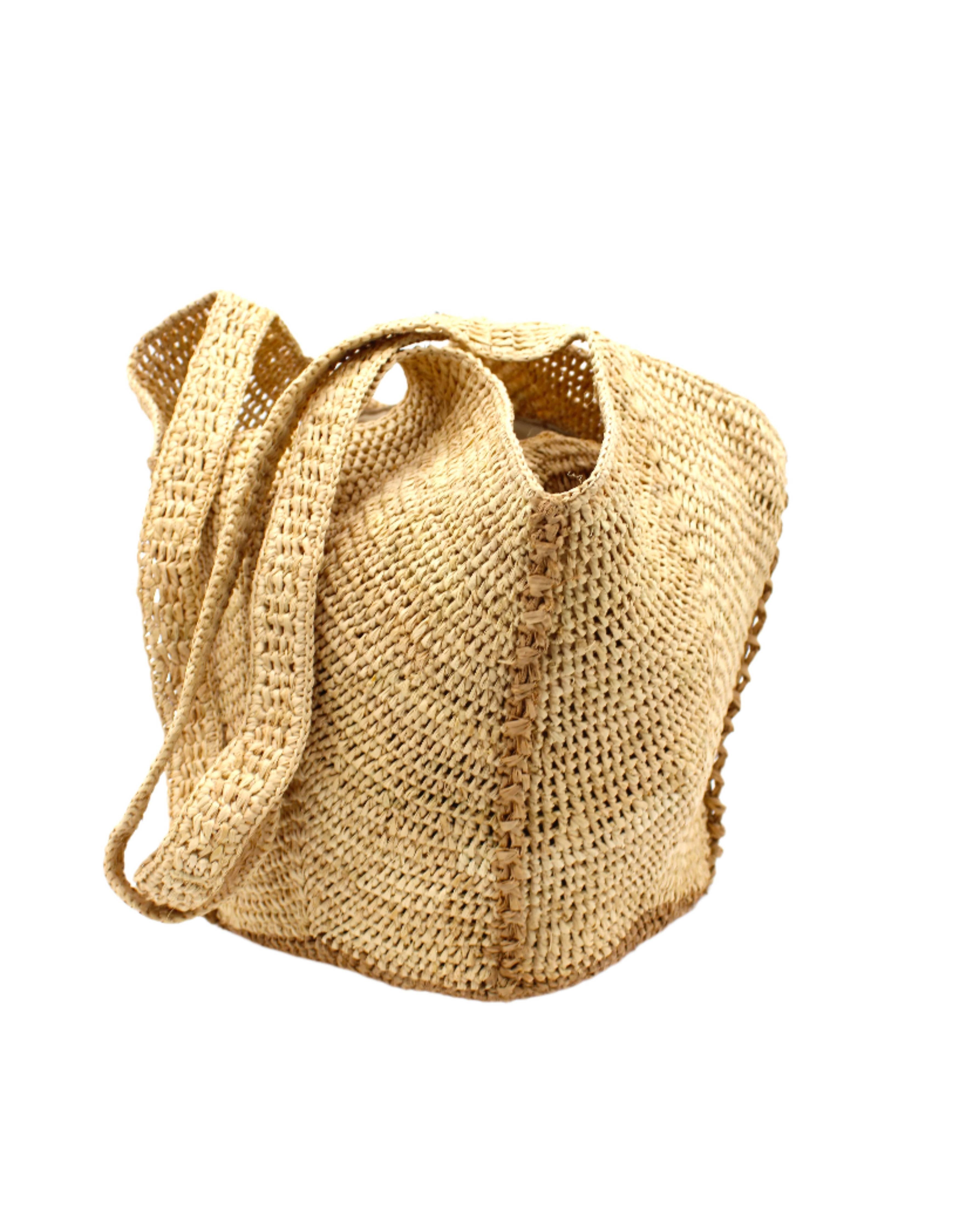 Sea See Crochet Straw Shoulder Bag