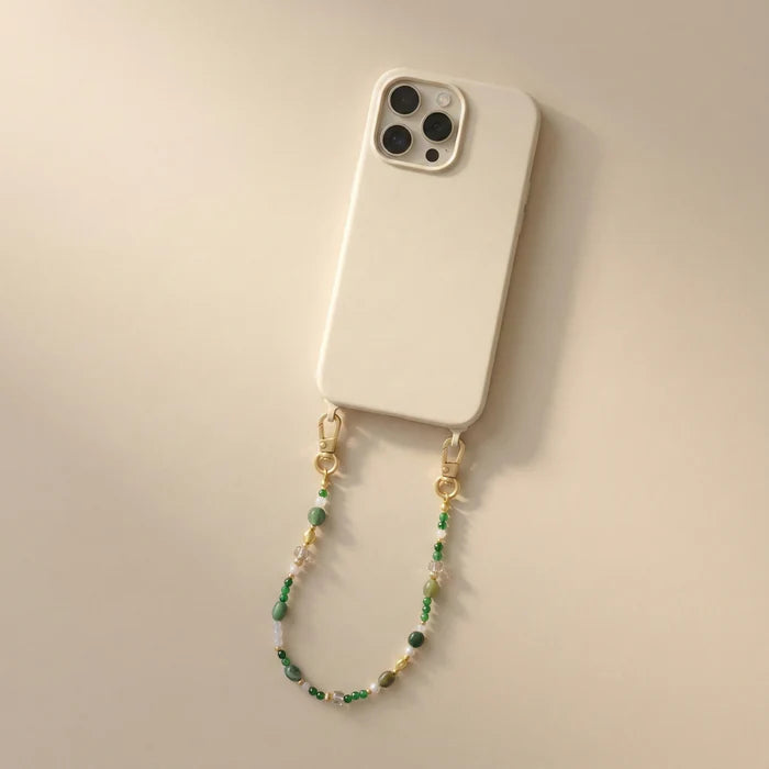 Natural Stone Phone Chain - Emerald