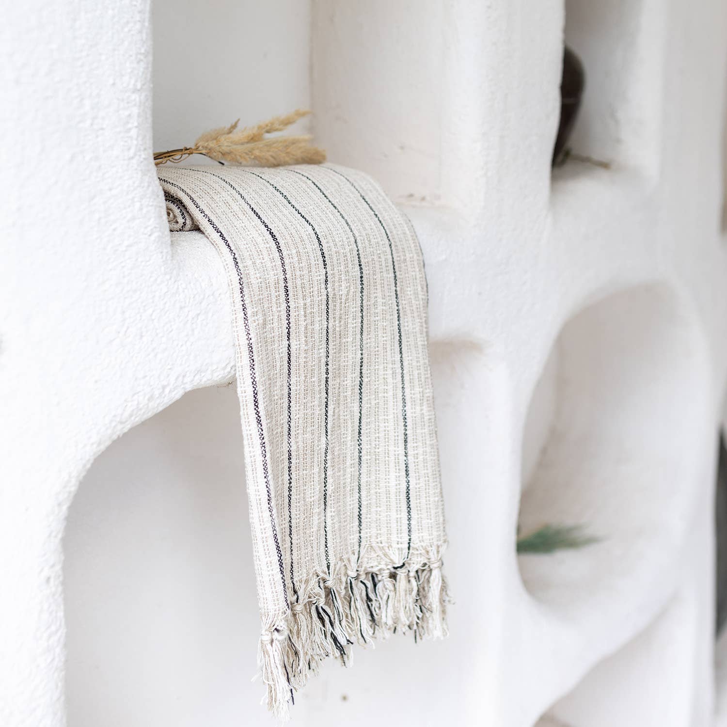 Turkish Bath & Beach Towel - Natural & Black