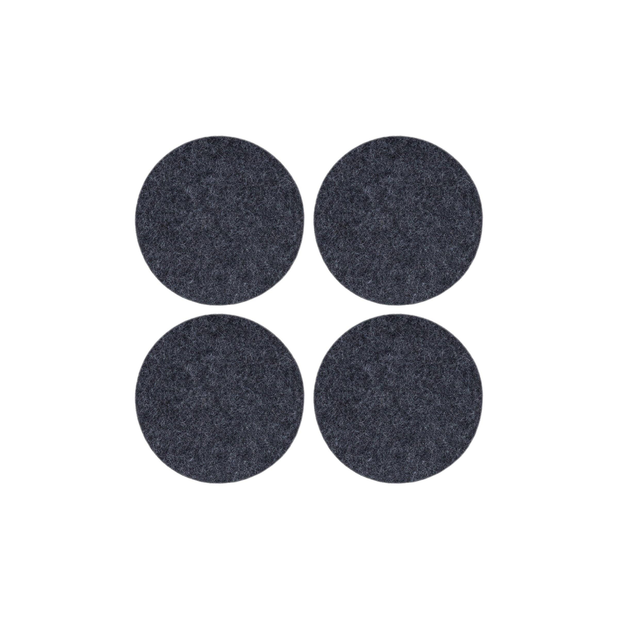 Bierfilzl Merino Wool Felt Round Coaster Solid 4 Pack