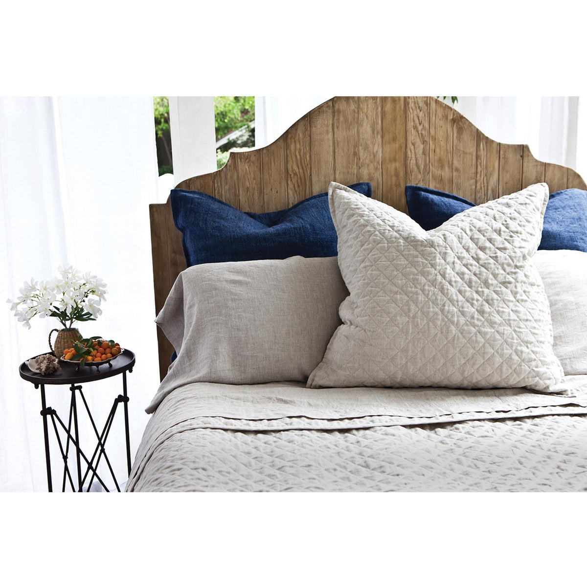 POM POM HAMPTON COVERLET COLLECTION - FLAX