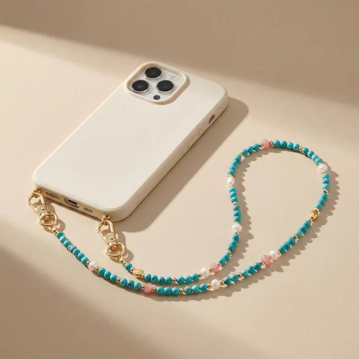 Natural Stone Phone Chain - Howlite