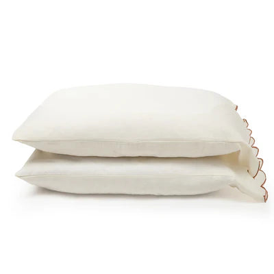 POM POM KELLY LINEN SHEET SET - Cream/Terracotta