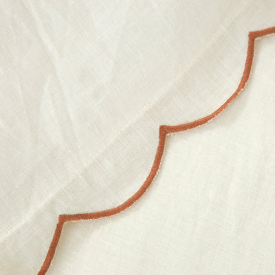 POM POM KELLY LINEN SHEET SET - Cream/Terracotta