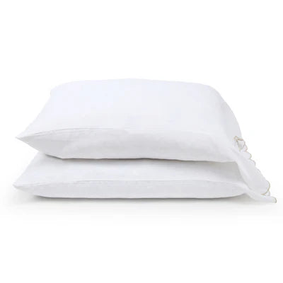 KELLY LINEN SHEET SET - White/Flax