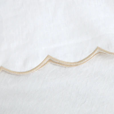 KELLY LINEN SHEET SET - White/Flax