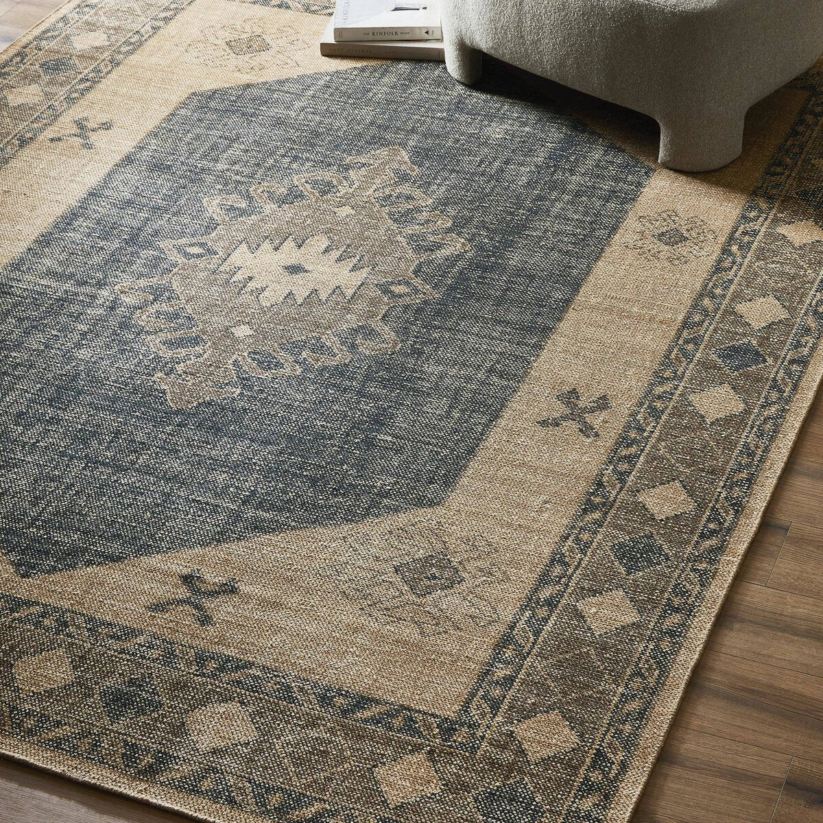Samsa Navy Hand-Knotted Wool Rug