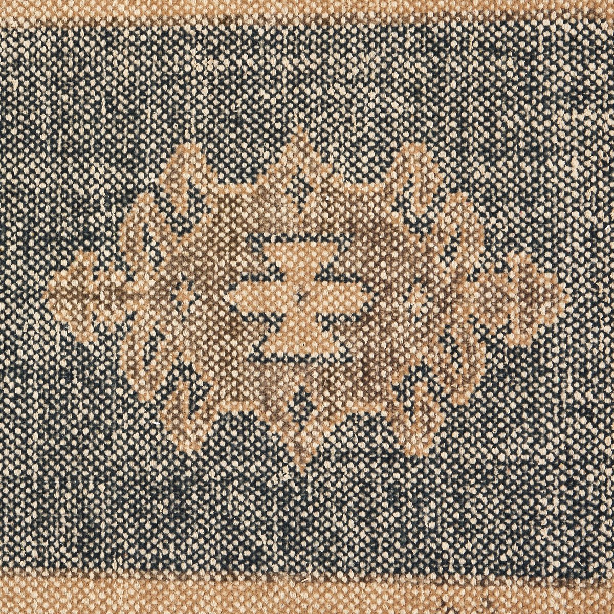 Samsa Navy Hand-Knotted Wool Runner