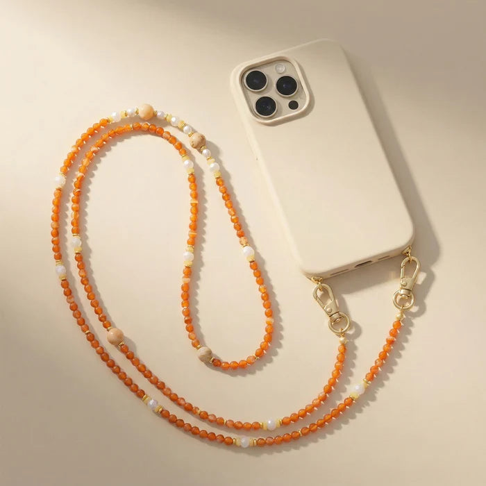 Natural Stone Phone Chain - Sunstone