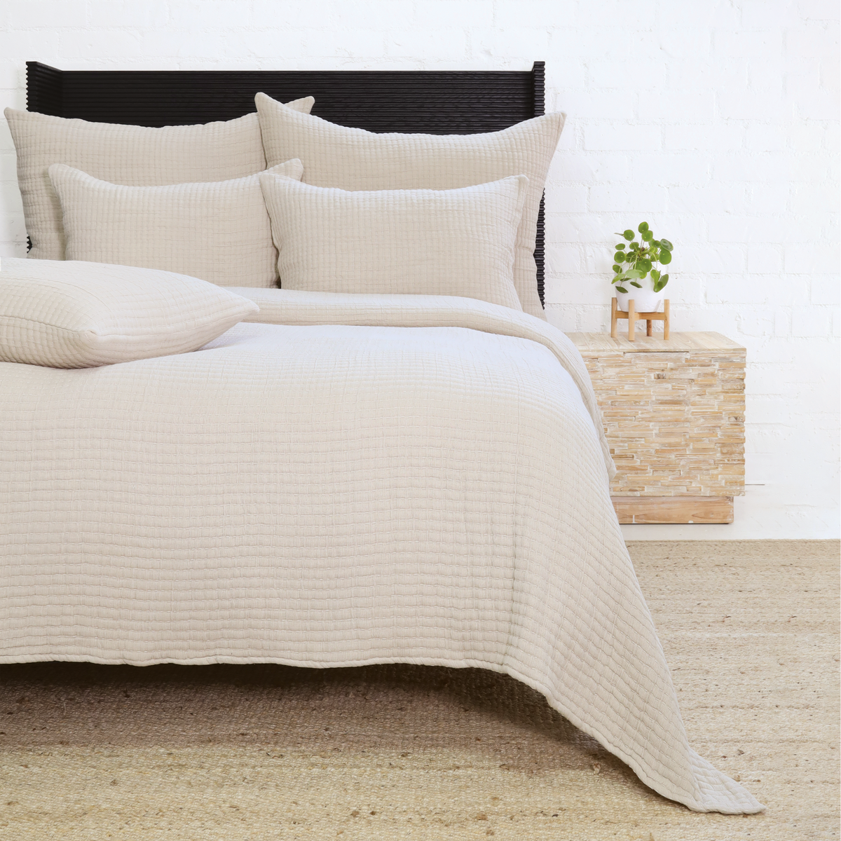 POM POM VANCOUVER COVERLET - NATURAL