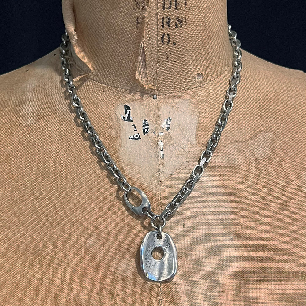 NECKLACE STERLING SILVER ABSTRACT PENDANT-SHANNON KOSZYK