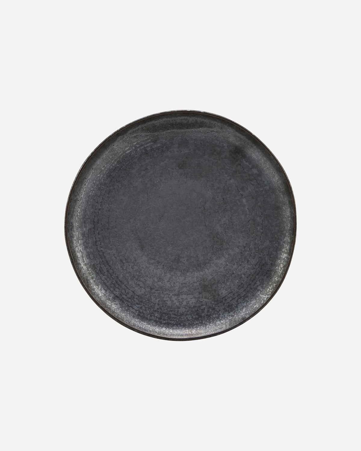 STONEWARE LUNCH PLATE, BLACK/BROWN