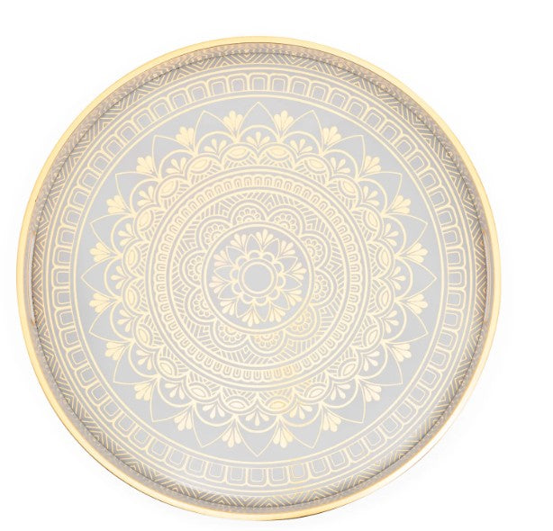 GOLD TRIM ROUND TRAY
