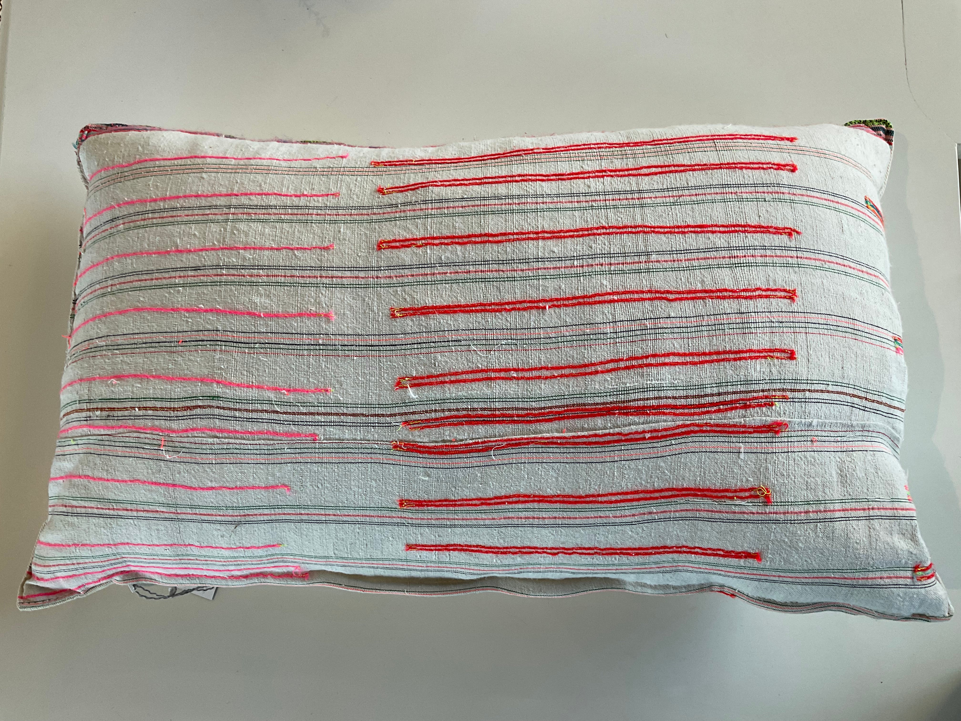 HANDMADE ONE OF A KIND PINK STRIPE PILLOW