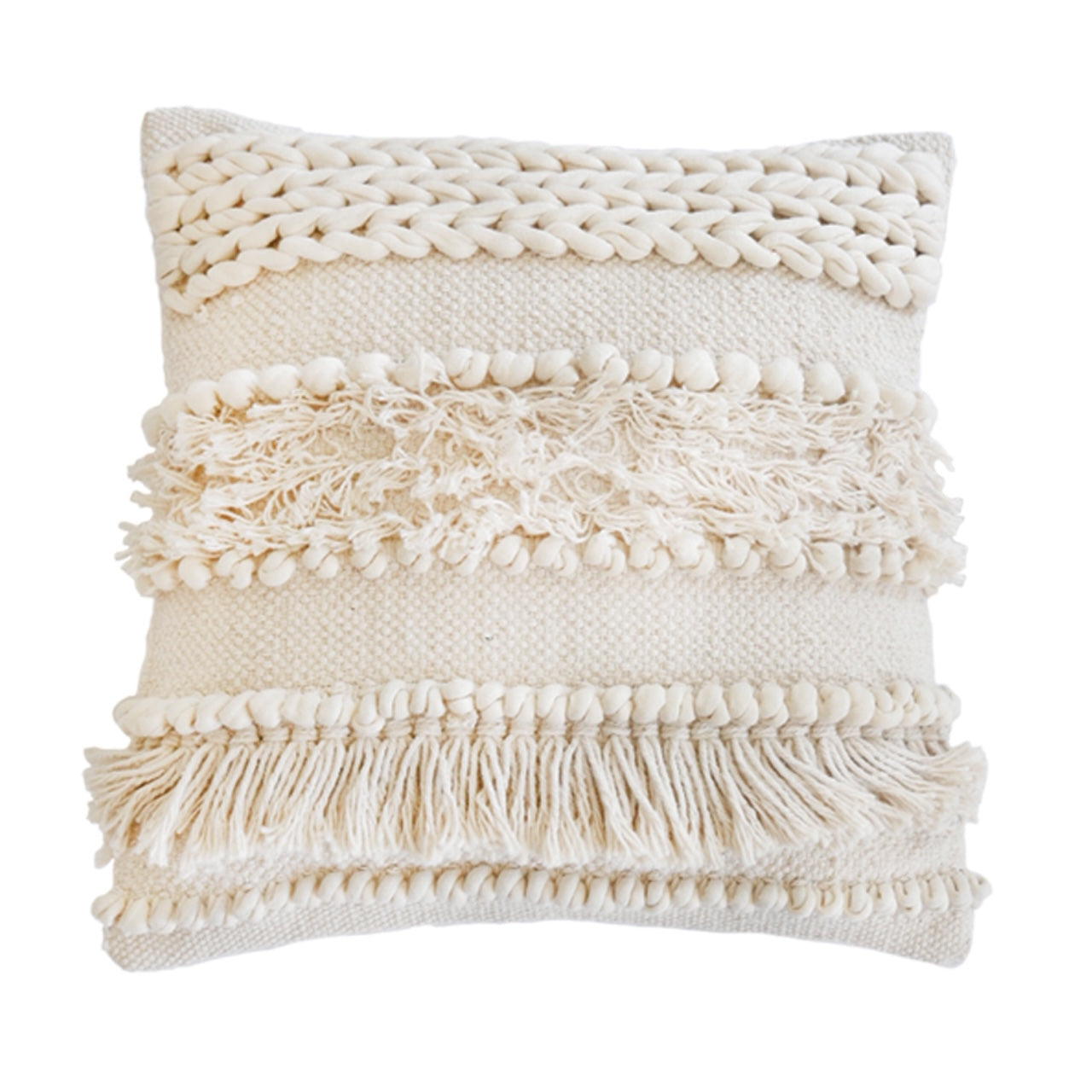 POM POM IMAN HAND WOVEN PILLOW 20" X 20" WITH INSERT